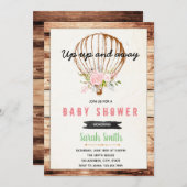 エアバルーンベビーシャワーの招待 招待状 (正面/裏面)