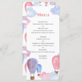 エアバルーン子供メニュー子供の誕生日パーティーメニュー メニュー (正面/裏面)