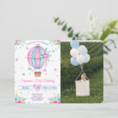 エアバルーン誕生日フォト招待状 招待状 (スタンド正面)