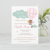 エアバロンジャングル動物のベビーシャワーの招待 招待状 (スタンド正面)