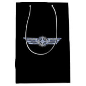 エアパイロットクロムウィングコンパスのような黒 ミディアムペーパーバッグ (正面)