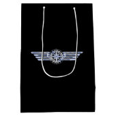 エアパイロットクロムウィングコンパスのような黒 ミディアムペーパーバッグ (裏面)