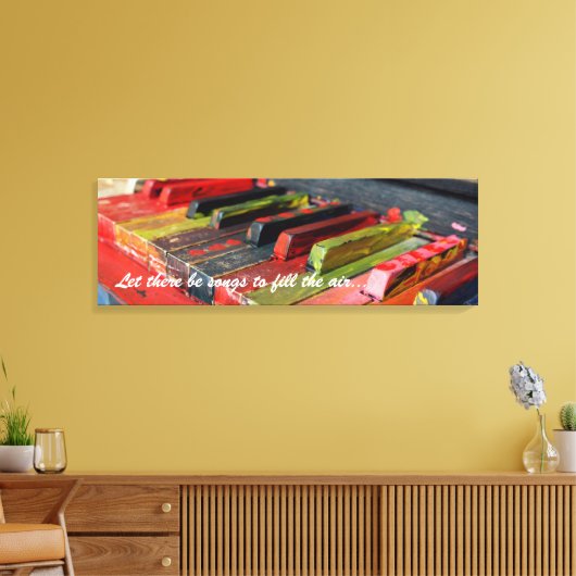 エアピアノのキャンバスを埋めるための曲を用意する キャンバスプリント (インサイチュ (リビング))