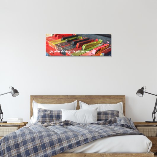 エアピアノのキャンバスを埋めるための曲を用意する キャンバスプリント (インサイチュ (寝室))