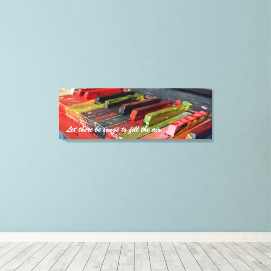 エアピアノのキャンバスを埋めるための曲を用意する キャンバスプリント (インサイチュ (ウッドフロア))