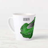エアフォイル付きグリーンスポーツカーイラストレーション カフェラテマグ (左アングル)