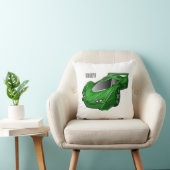 エアフォイル付きグリーンスポーツカーイラストレーション クッション (椅子)