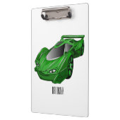 エアフォイル付きグリーンスポーツカーイラストレーション クリップボード (左)