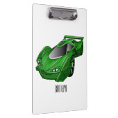 エアフォイル付きグリーンスポーツカーイラストレーション クリップボード (右)