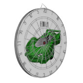 エアフォイル付きグリーンスポーツカーイラストレーション ダーツボード (正面左)