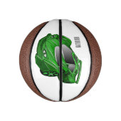 エアフォイル付きグリーンスポーツカーイラストレーション ミニバスケットボール (縦)