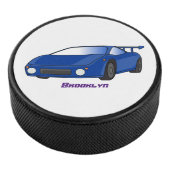 エアフォイル付きブルースポーツカーイラストレーション アイスホッケーパック (3/4)