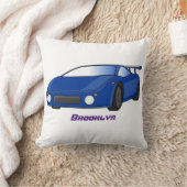 エアフォイル付きブルースポーツカーイラストレーション クッション (ブランケット)