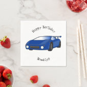 エアフォイル付きブルースポーツカーイラストレーション スタンダードカクテルナプキン (インサイチュ)