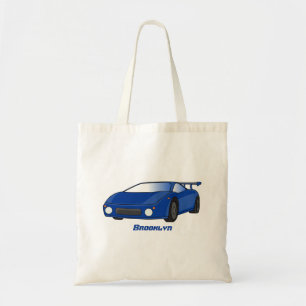 エアフォイル付きブルースポーツカーイラストレーション トートバッグ