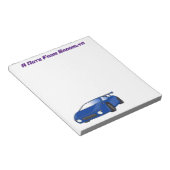 エアフォイル付きブルースポーツカーイラストレーション ノートパッド (アングル)