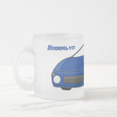 エアフォイル付きブルースポーツカーイラストレーション フロストグラスマグカップ (左)