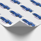 エアフォイル付きブルースポーツカーイラストレーション ラッピングペーパー (角)