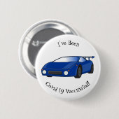 エアフォイル付きブルースポーツカーイラストレーション 缶バッジ (正面&裏面)