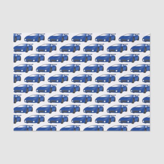 エアフォイル付きブルースポーツカーイラストレーション 薄葉紙 (正面)