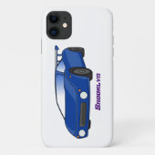 エアフォイル付きブルースポーツカーイラストレーション Case-Mate iPhoneケース (裏面)