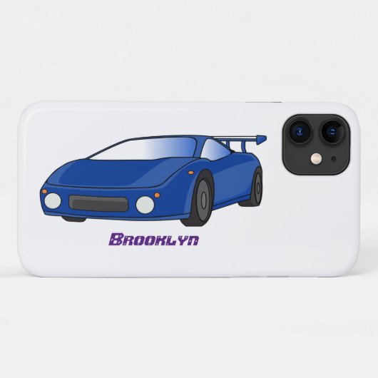 エアフォイル付きブルースポーツカーイラストレーション Case-Mate iPhoneケース (裏面(横))