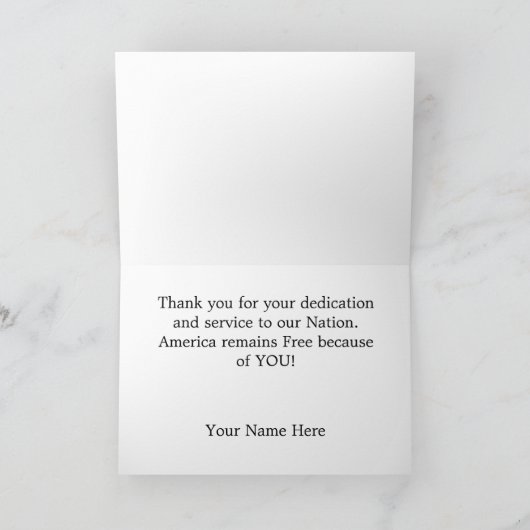 エアフォースありがとうMacアーサー引用文カード カード (内部)