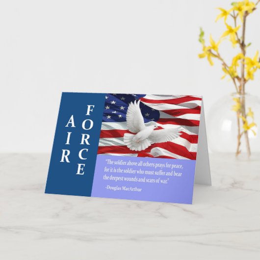 エアフォースありがとうMacアーサー引用文カード カード (黄色い花)