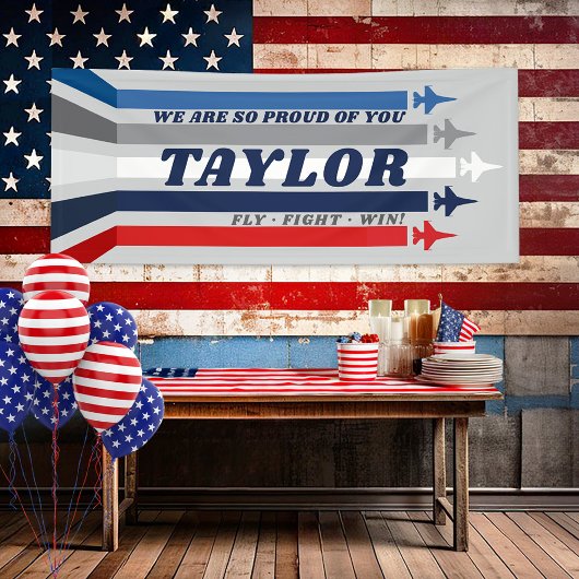 エアフォースジェット軍隊送別パーティーバナーサイン 横断幕