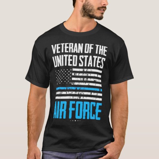 エアフォース米国旗ブルーブランドマスタング Tシャツ (正面)