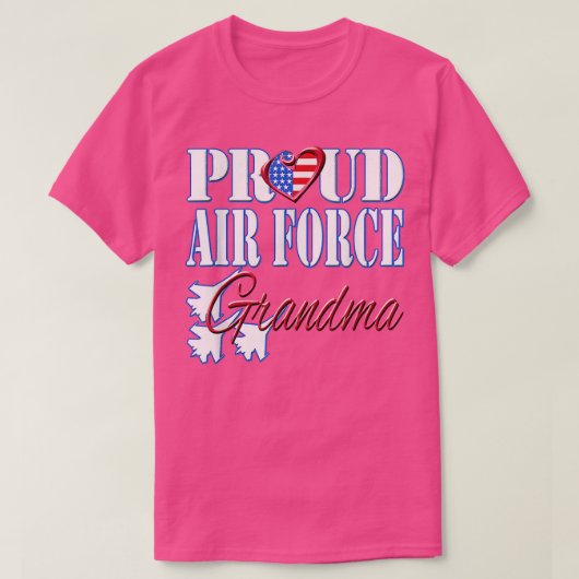 エアフォース誇りを持ったおばあちゃん米国ハート軍隊女性F Tシャツ (デザイン正面)