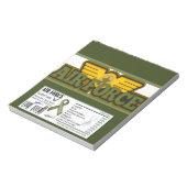 エアフォース軍隊お祝いキャンディバーラッパー ノートパッド (回転)