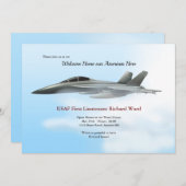 エアフォース飛行機ウェルカムホームパーティの招待状 招待状 (正面/裏面)