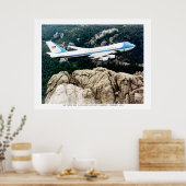 エアフォース1オーバー飛んでいる山ラッシュモア ポスター (キッチン)