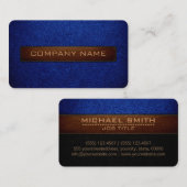 エアフモダンォースブルーとブラックレザールック 名刺 (正面/裏面)