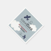 エアフライフライトブルーボーイ誕生日ナプキンス スタンダードカクテルナプキン (角)