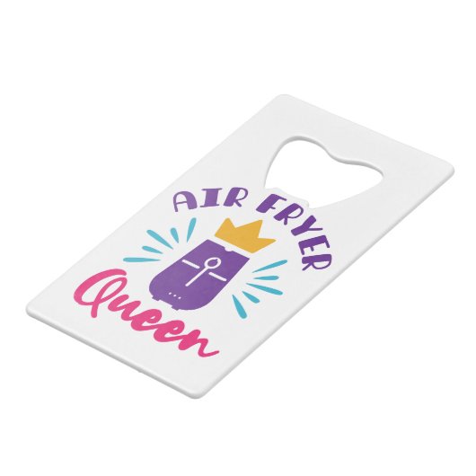 エアフライヤークイーン調理師料理シェフウィメンガールズ クレジットカード栓抜き (裏面アングル)