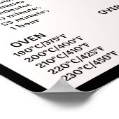 エアフライヤー変換グラフ(摂氏/華氏) ポスター (角)