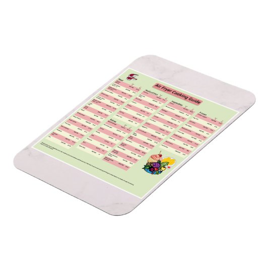 エアフライヤー料理タイムガイドポスターマグネット マグネット (左側)