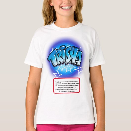 エアブカスタムラシレタリング名スターTシャツ Tシャツ (正面)