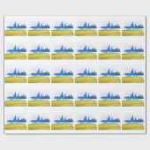 エアブラシで描かれたシカゴの摩天楼 ラッピングペーパー (フラット)