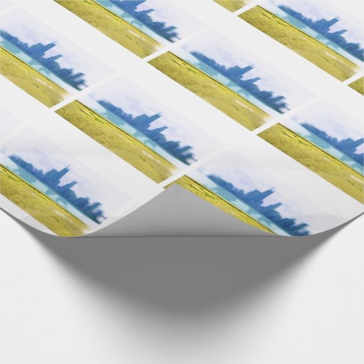 エアブラシで描かれたシカゴの摩天楼 ラッピングペーパー (コーナー)