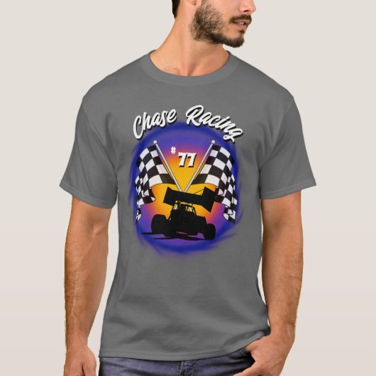 エアブラシのスプリント車パーソナライズされたのシャツ Tシャツ (正面)