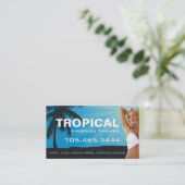 エアブラシの日焼けサロンの名刺 名刺 (スタンド正面)