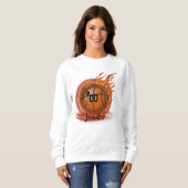 エアブラシの炎を上げパーソナライズされたるバスケットボールTシャツ スウェットシャツ (正面フル)