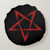 エアブラシのBaphometの落ちたな逆の五芒星 ラウンドクッション (裏面)