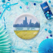 エアブラシシシカゴ超高層ビル ペーパープレート (パーティー)