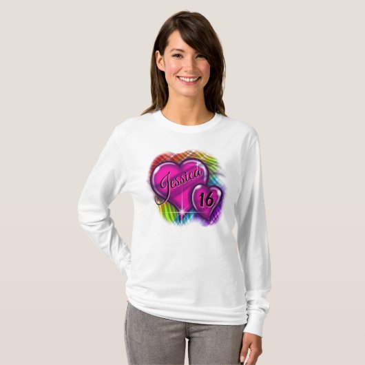 エアブラシスイーパーソナライズされたト16 Tシャツ (正面フル)