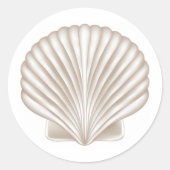 エアブラシスタイルシーセルビーチ結婚式テーマ ラウンドシール (正面)