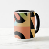 エアブラシスタイル抽象芸術幾何形状カラフル マグカップ (正面右)